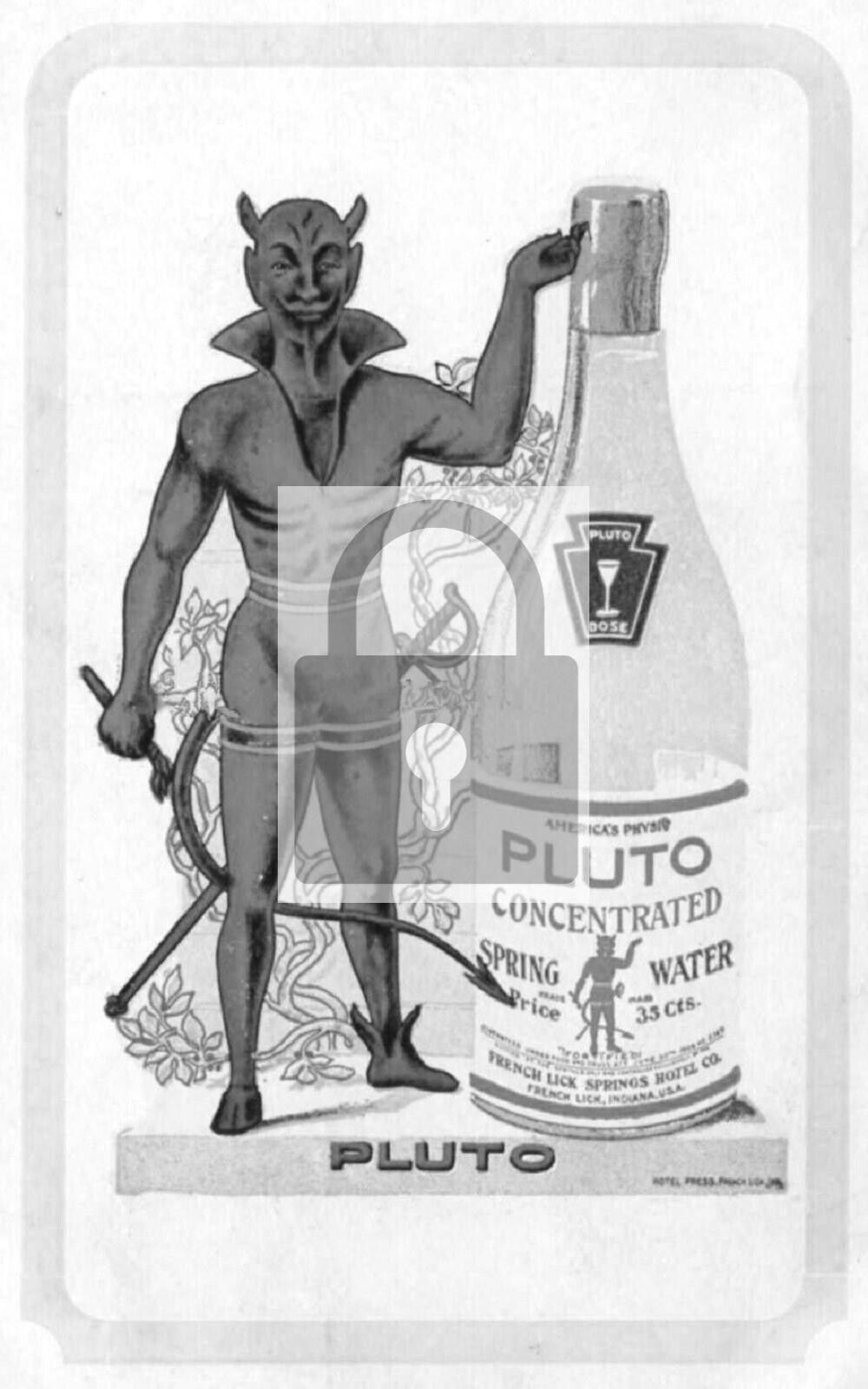 Pluto Spring Water Ad Devil French Lick Indiana IN Reprint Postcard