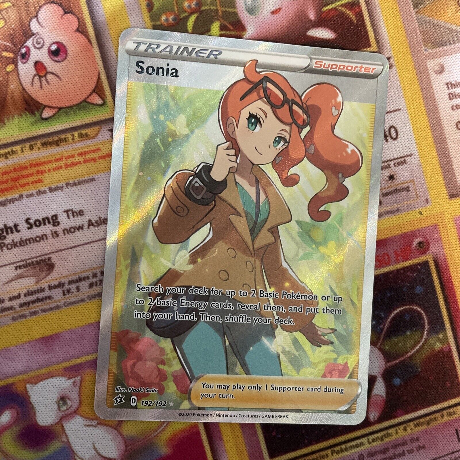 Pokemon Card Sonia 192/192 Rebel Clash Full Art NM