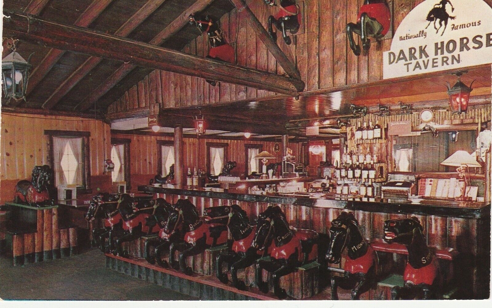 Dark Horse Tavern, Estes Park, CO, Color, VNTG, RPPC