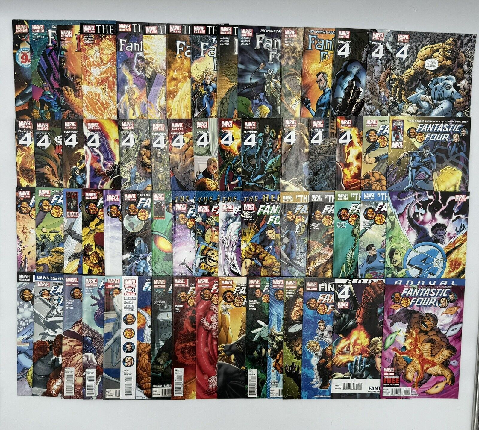 Marvel Comics Fantastic Four Hickman Set Run 489 520 521, 544-611 + Annuals Lot 