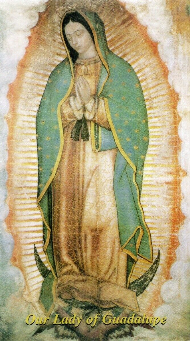 OUR LADY OF GUADALUPE - Laminated  Holy Cards.  QUANTITY 25 CARDS