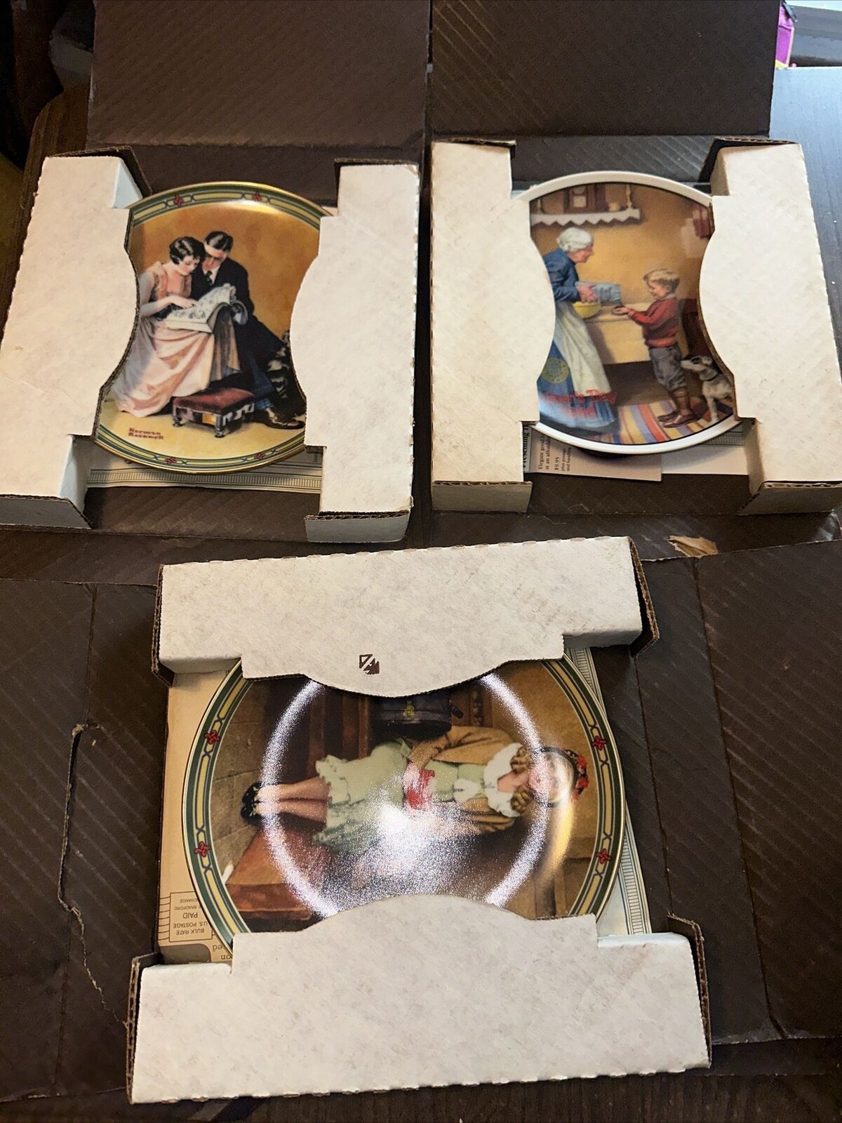 Knowles Norman Rockwell Plate Lot Of 3 Mothers Day A Young Girls Dream W/BOXES