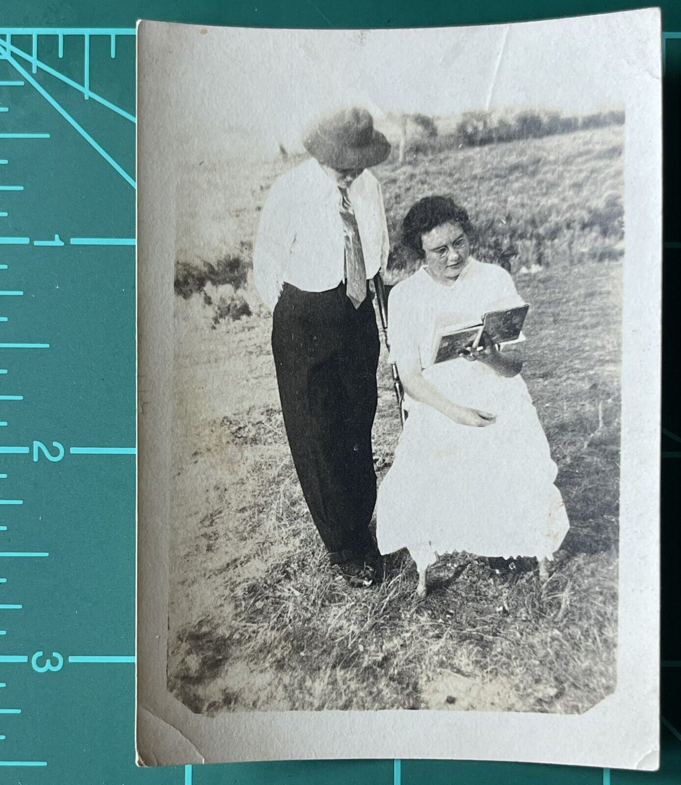 Vintage Photo Black White Sepia Snapshot Two Women One Is Dressed As A Man