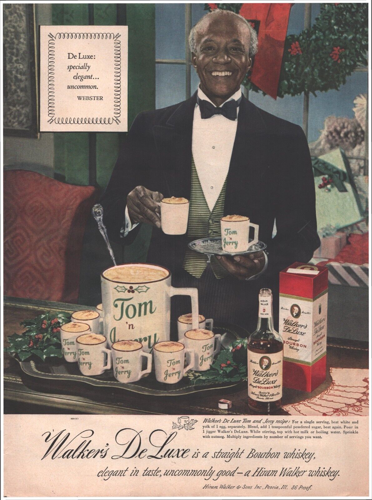 1950 Walker\'s Deluxe Bourbon Whiskey Vintage Original Magazine Print Ad