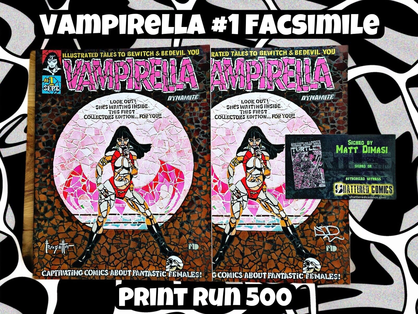 Vampirella #1  1969 Facsimile Frazetta (ltd 500) NYCC 2 Copies 1 signed