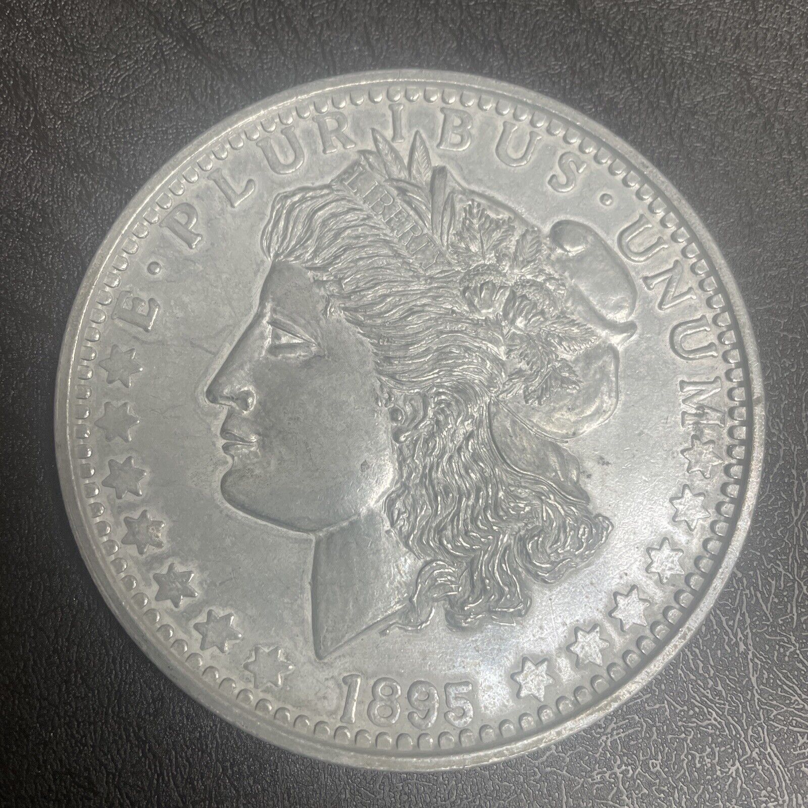 Large 3” novelty coin 1895 one dollar E Pluribus Unum