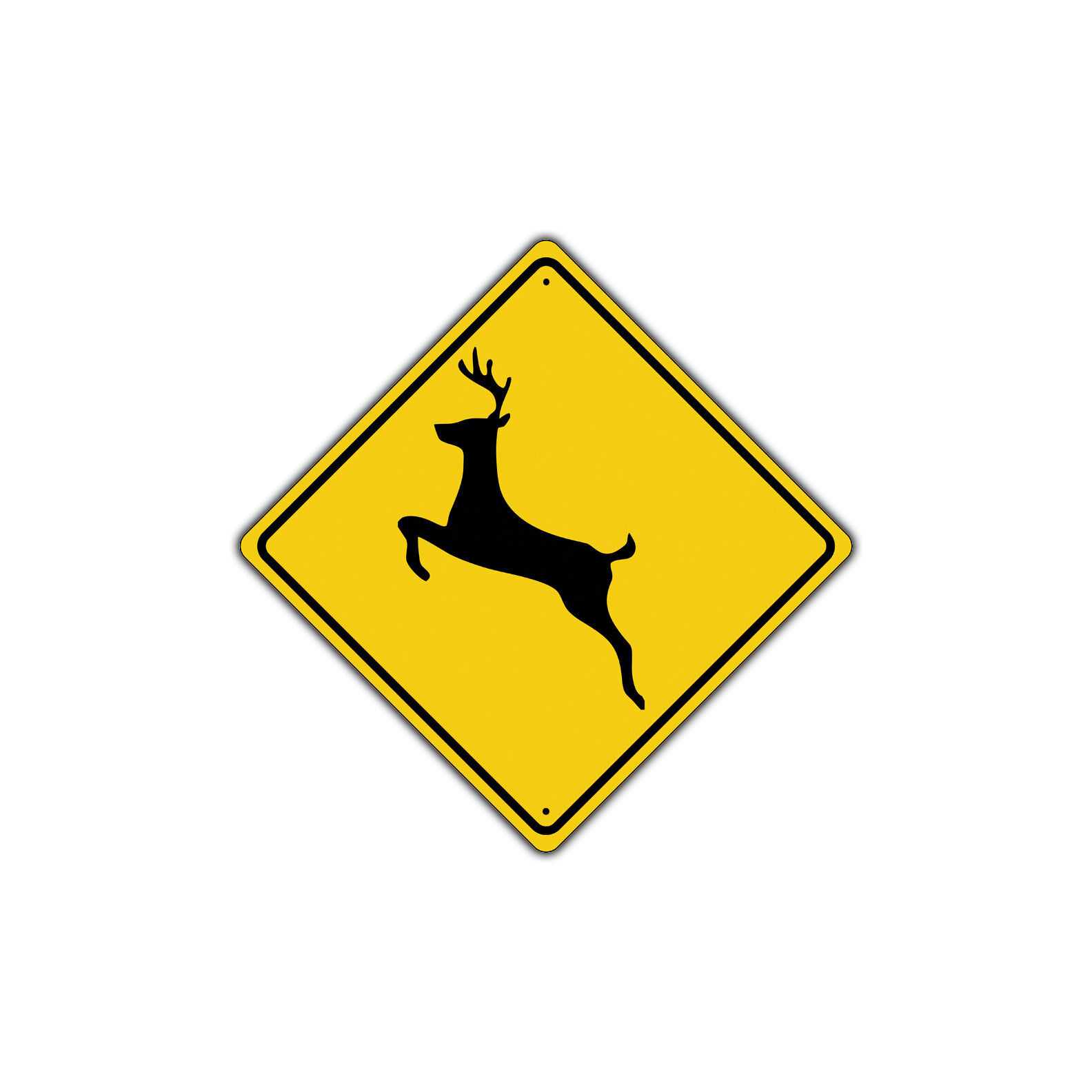 Slow Deer with Symbol Crossing Animal Novelty Notice Aluminum Metal Sign