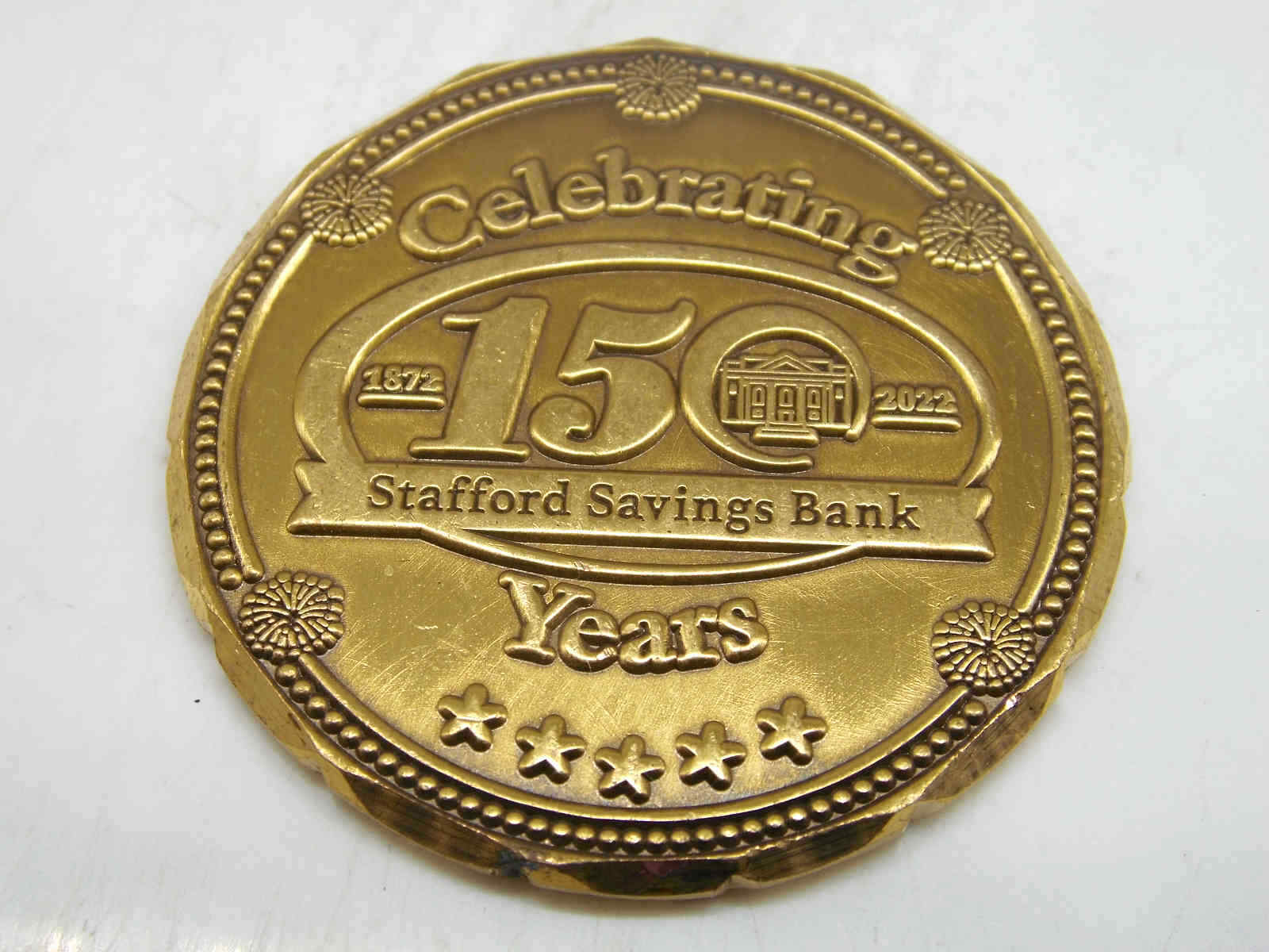 STAFFORD SAVINGS BANK CELEBRATING 150 YEARS CHALLENGE COIN