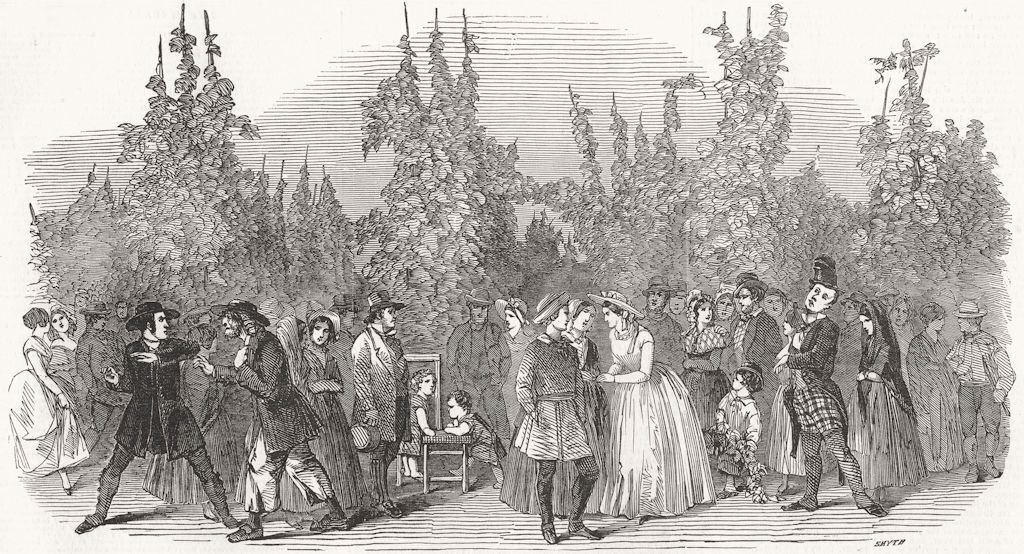 PERFORMING ARTS. Scene from The Hop-Pickers, at the Adelphi Theatre 1849 print