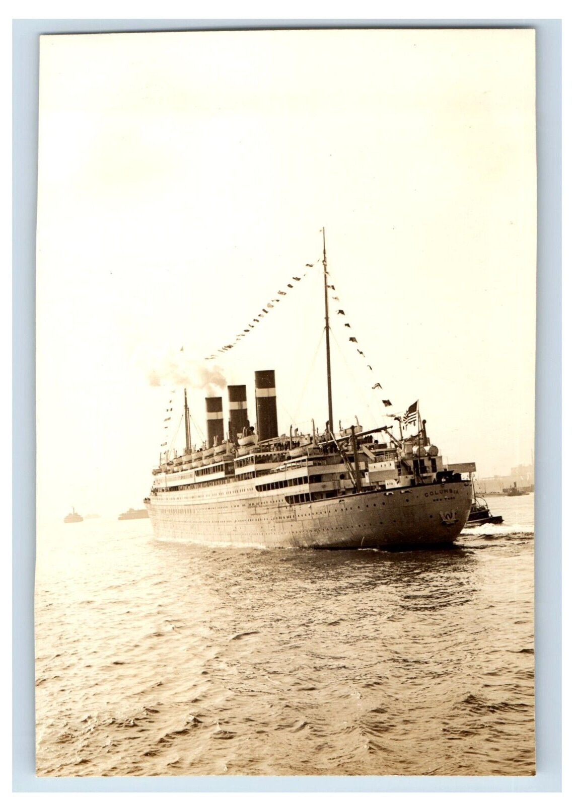 1935 S.S. Columbia Panama Pacific Line Steamship Ocean Liner Real Photo SP1