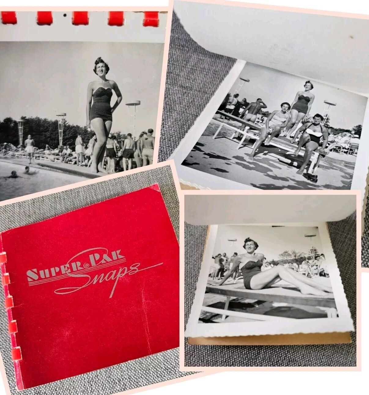 1940s Bathing Beauty Miami Beach Pool Photographs Mini Album 