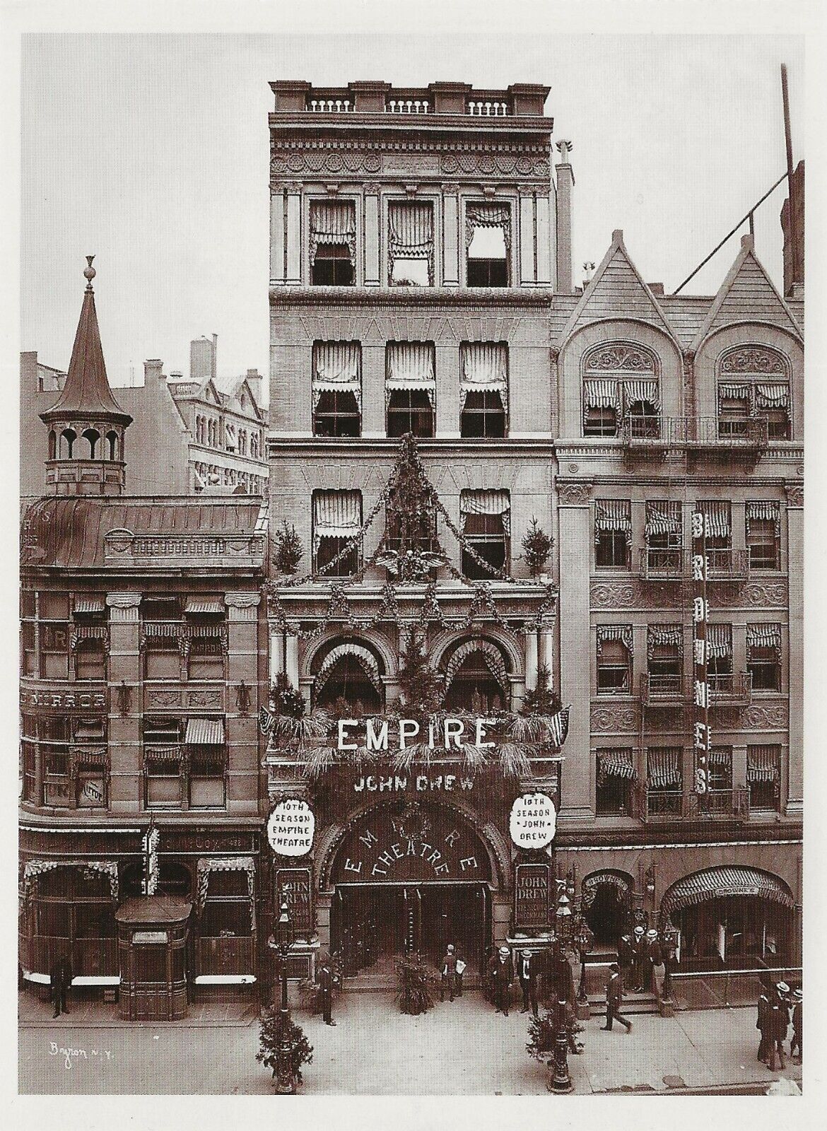 Postcard New York City Empire Theatre 1901-02 John Drew on Marquee MINT (Repro)