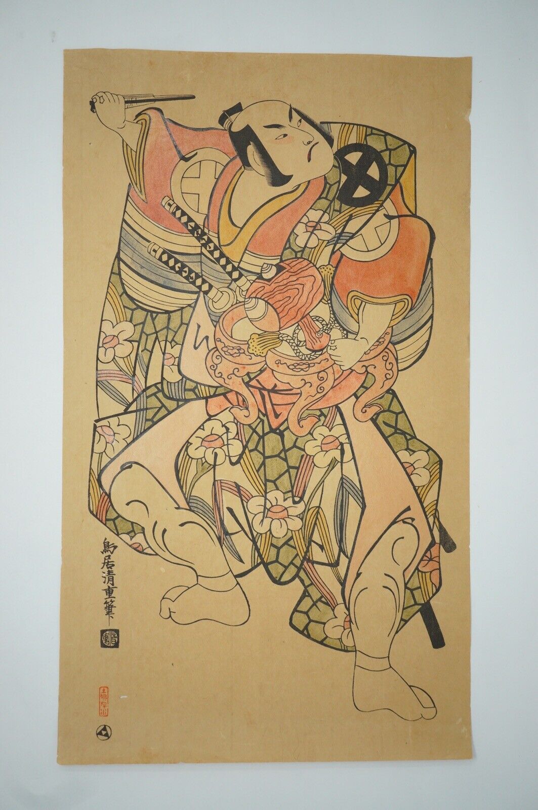 Japanese Woodblock Print Recarved by Torii Kiyoshige -Hirotsugu Otani- 0628E23