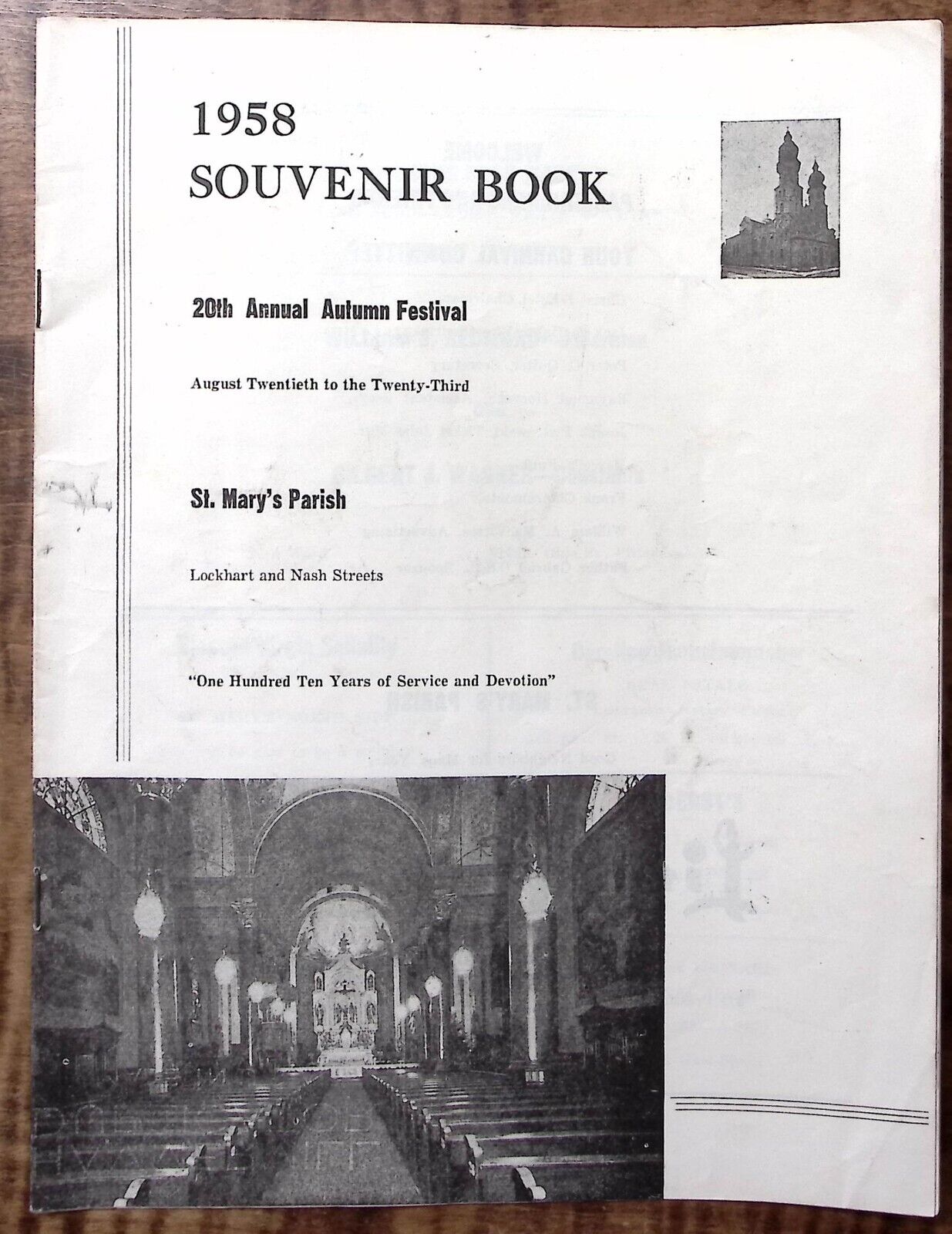 1958 PITTSBURGH PA ST MARY\'S PARISH SOUENIR BOOK 20th  AUTUMN FESTIVAL Z5264