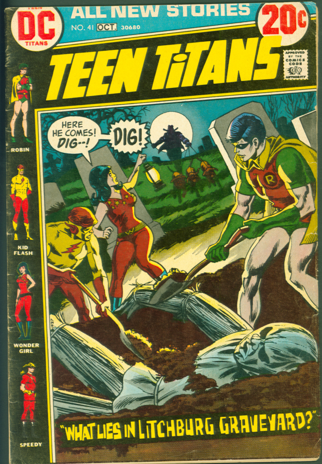 VTG 1972 DC Comics Teen Titans #41 VG/F What Lies in Litchburg Grave  Nick Cardy