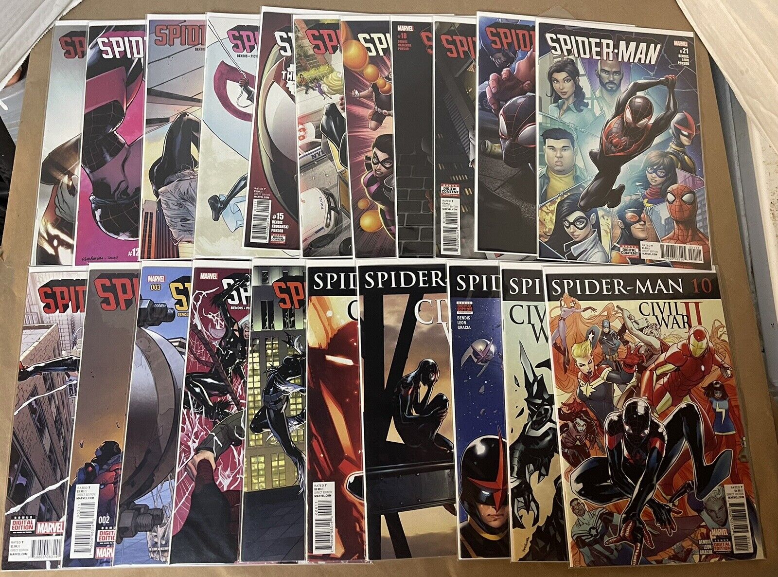 Marvel SPIDER-MAN (2016) #1-21, 234-240 FULL RUN Miles Morales Comic Book Set NM