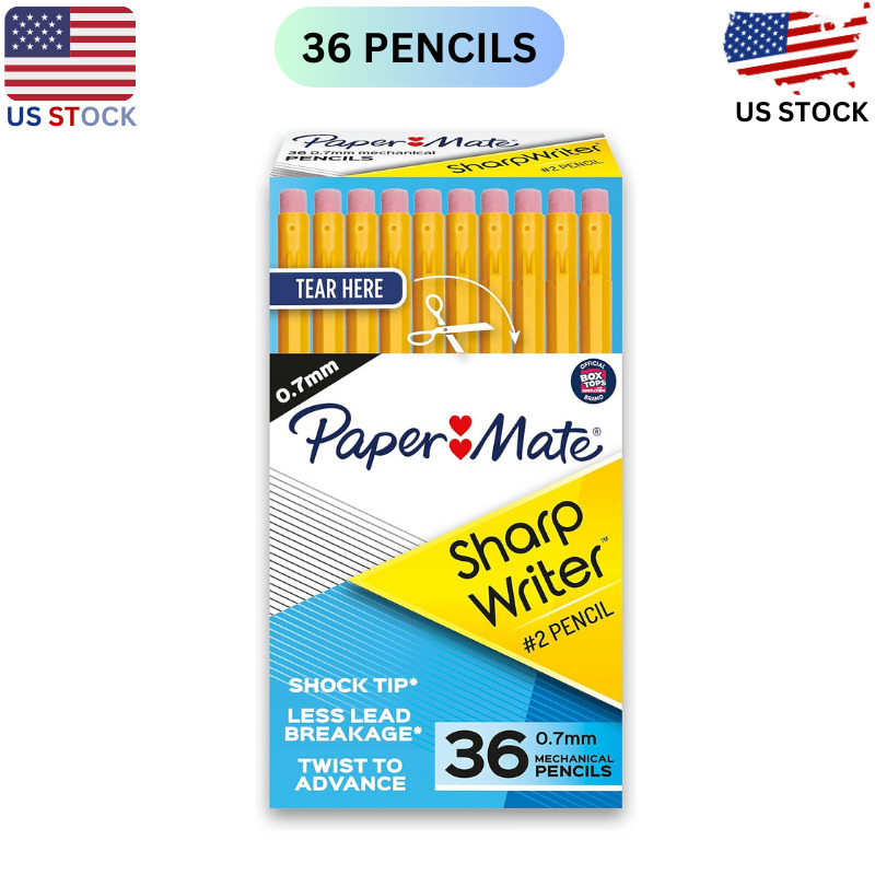 Paper Mate Mechanical Pencils, SharpWriter 36 Count (Pack of 1), Yellow 