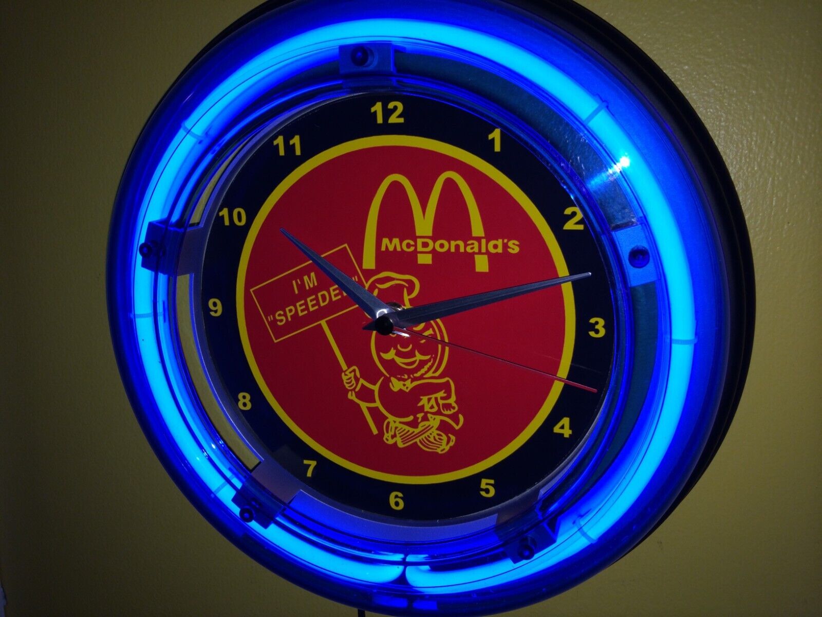 McDonald\'s Speedee Restaurant Diner Kitchen Advertising Neon Wall Clock Sign