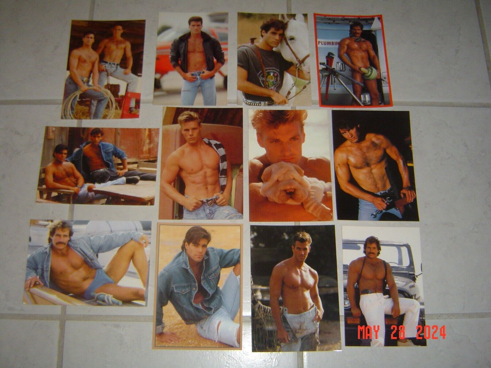 Hot Bods Postcards, Lot of 12 Sexy Hard-Working and Handsome Men Swimsuit Models