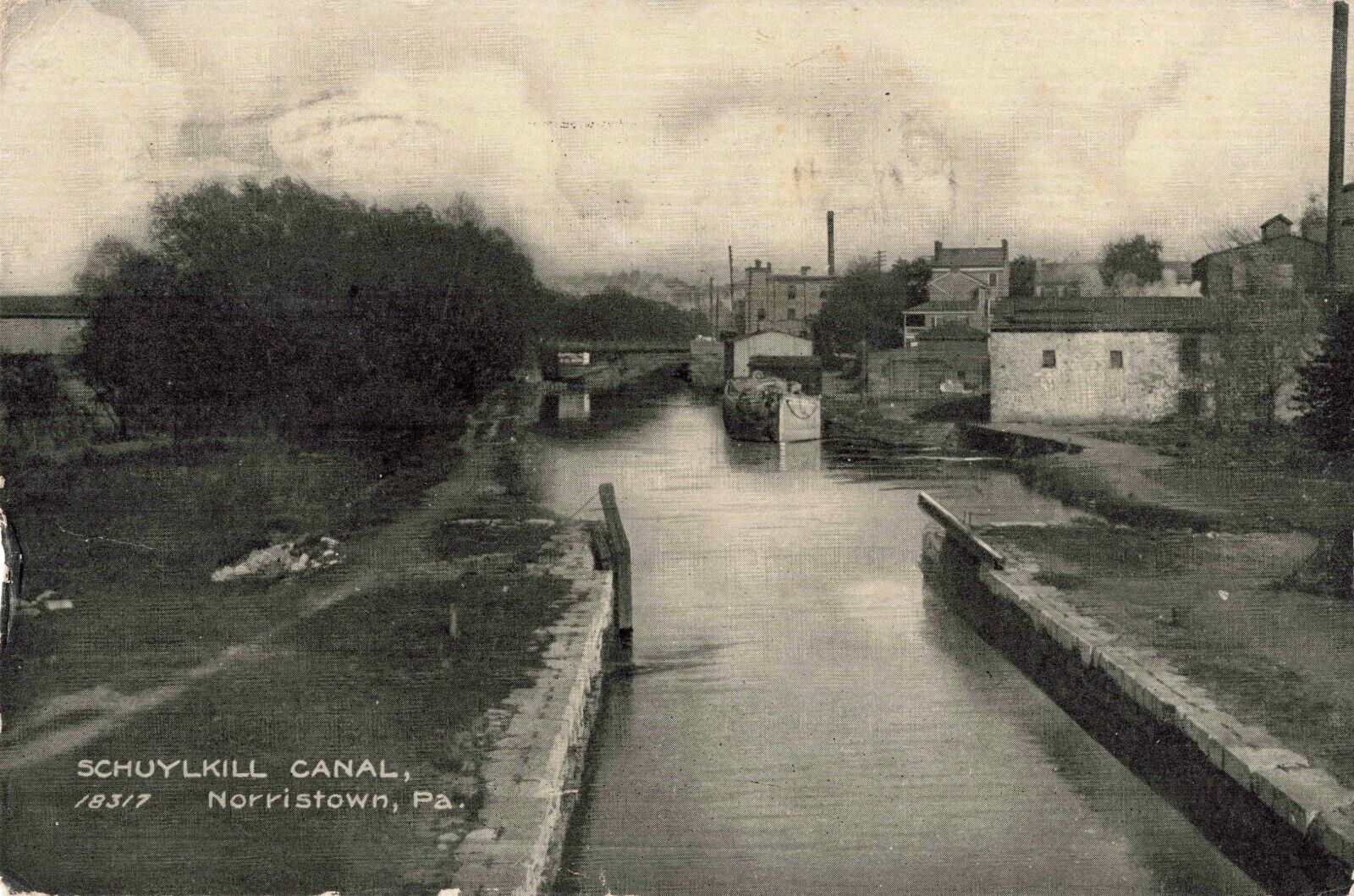 Schuylkill Canal Norristown Pennsylvania PA 1907 Postcard