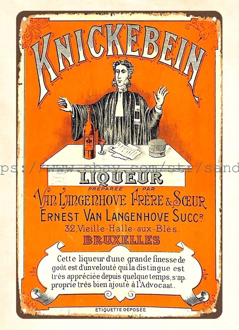 great wall decor Knickebein Liqueur Bruxelles Alcohol metal tin sign