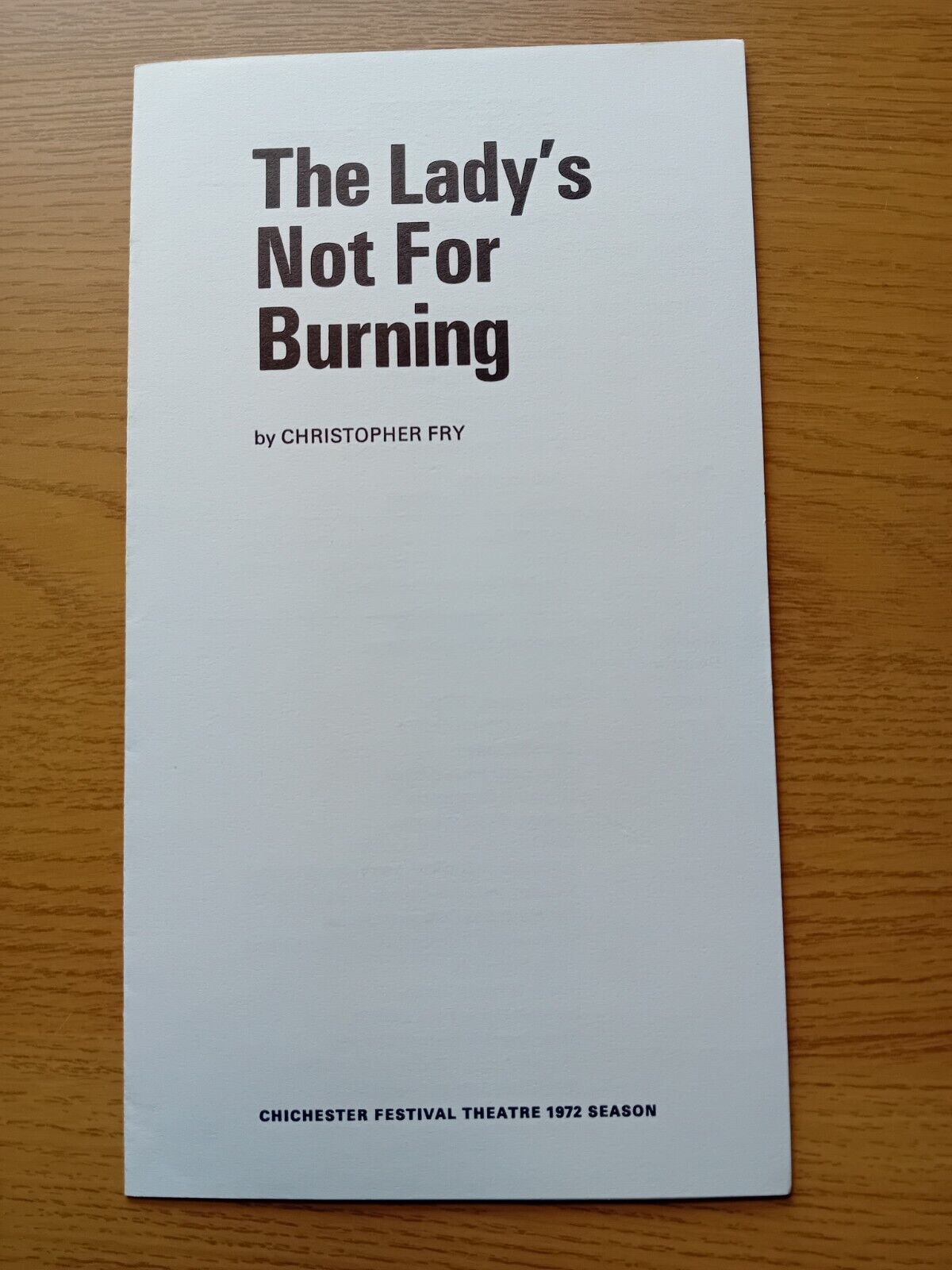 Chichester Festival Theatre. The Ladys Not For Burning. Richard Chamberlain 1972