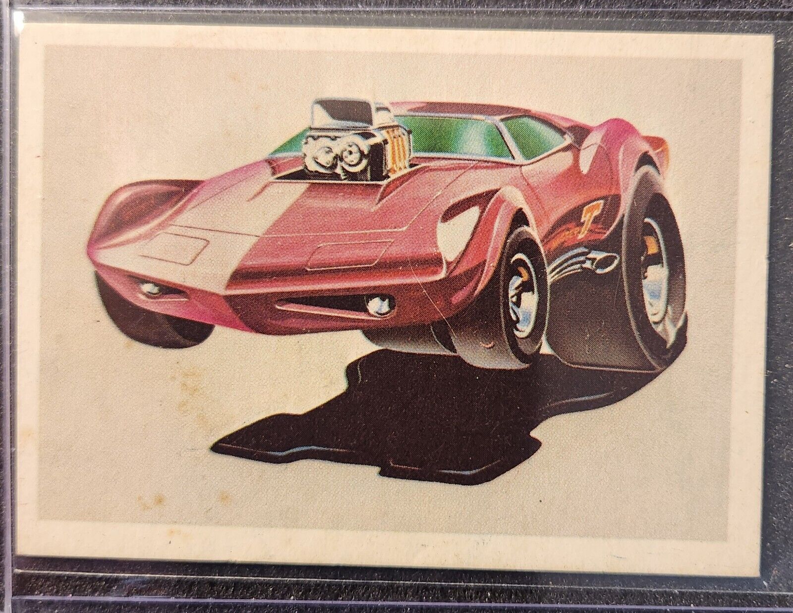 1970 Monogram Models card Tom Daniel: Screamin\' Vette, Muscle-Man Of The Strip