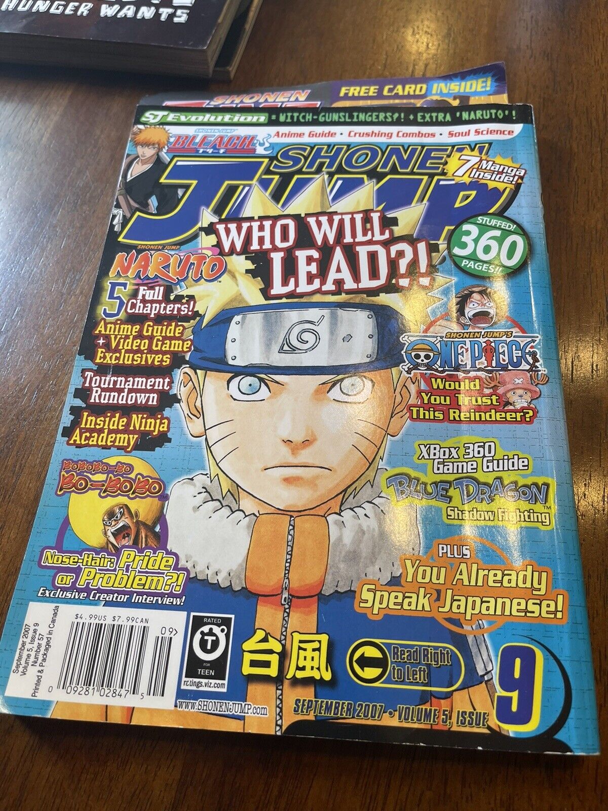 SHONEN JUMP VOLUME 5 ISSUE 9 #57 SEPT 2007 W/ CARD Naruto Cover