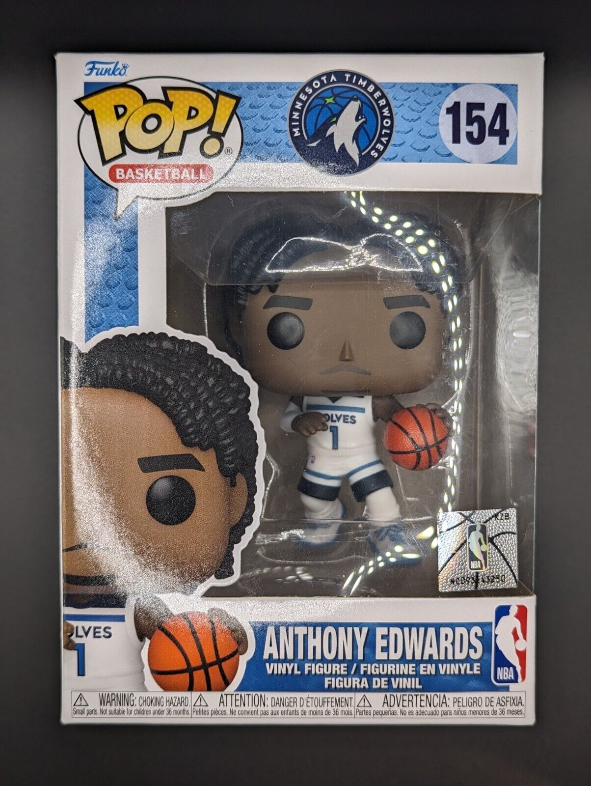 Funko POP Anthony Edwards #154 Minnesota Timberwolves Basketball New