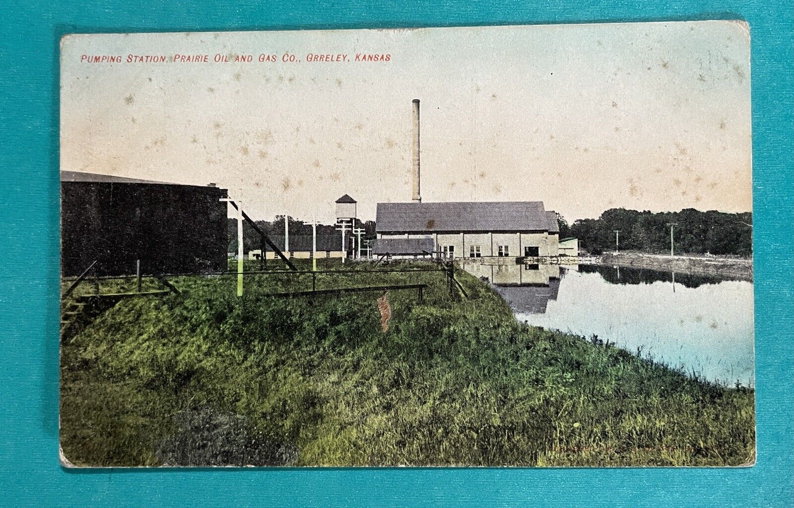 GREELEY Kansas KS PRAIRIE OIL & GAS CO. Pumping Station Vintage Postcard