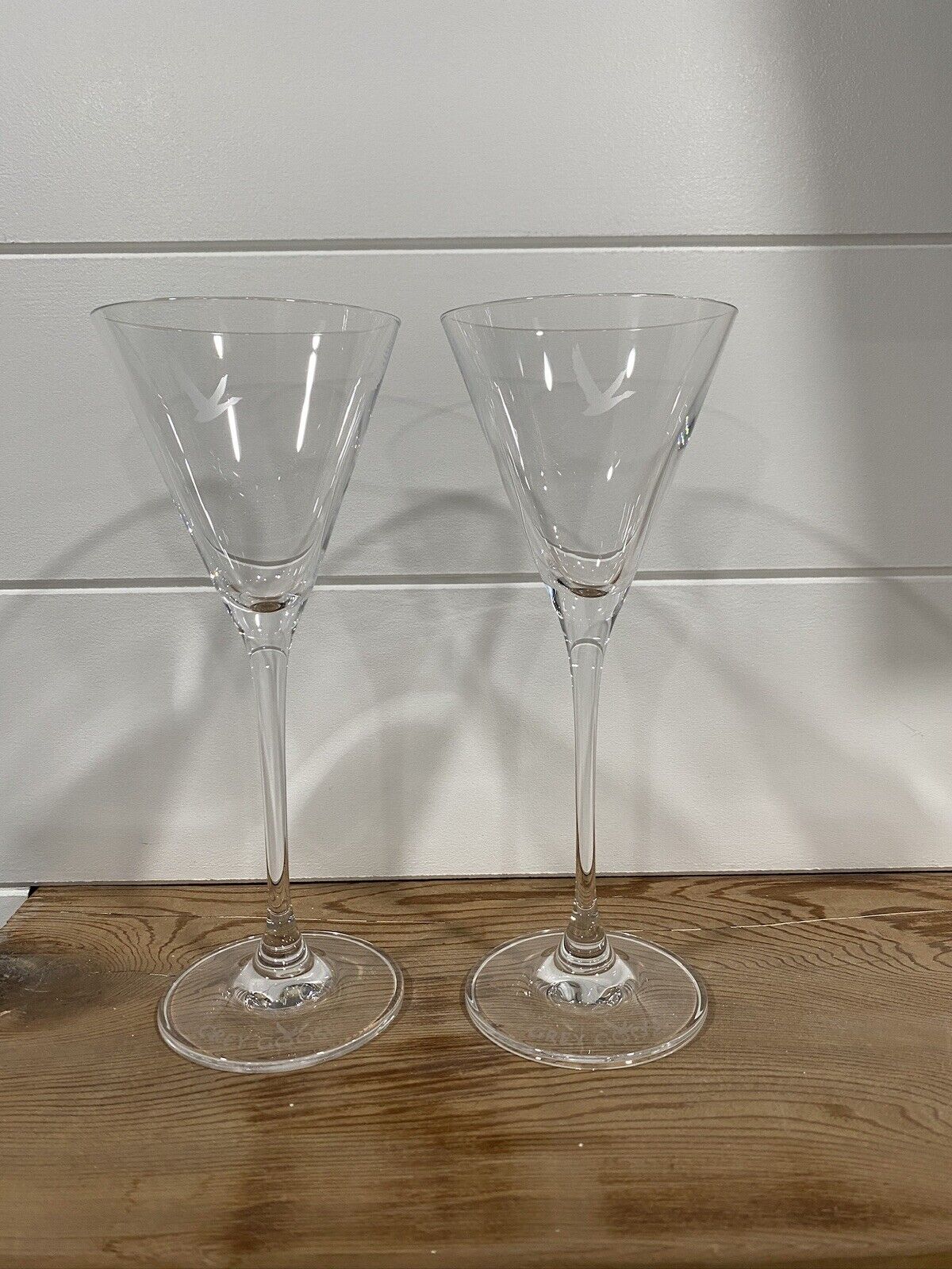 New 2023 Limited Edition Grey Goose Crystal Martini Glasses Set of 2 Glasses