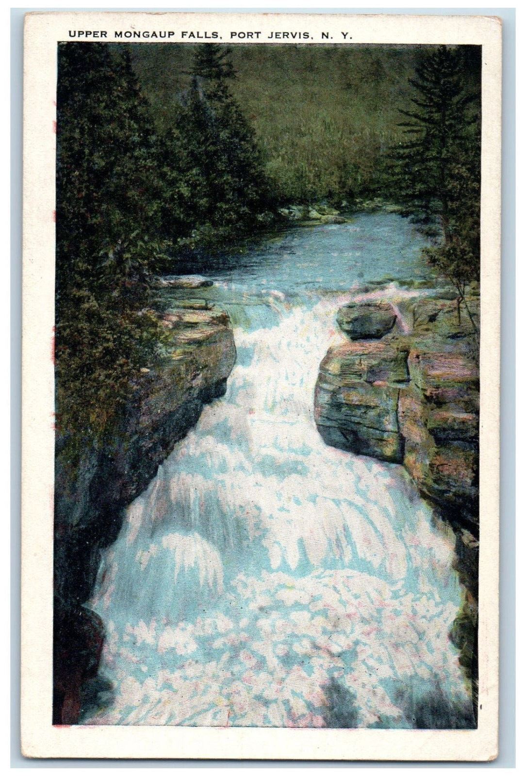 c1920's Upper Mongaup Falls, Port Jervis New York NY Vintage Postcard