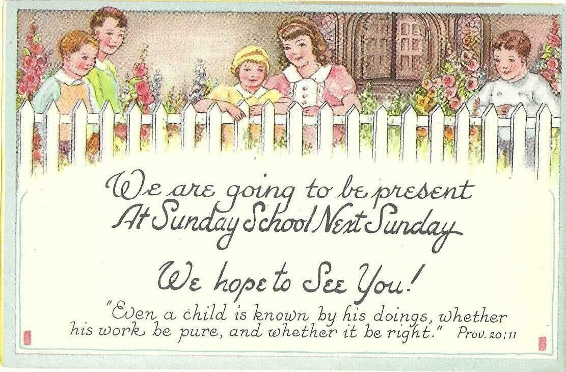 Church Sunday School Religious Postcard \