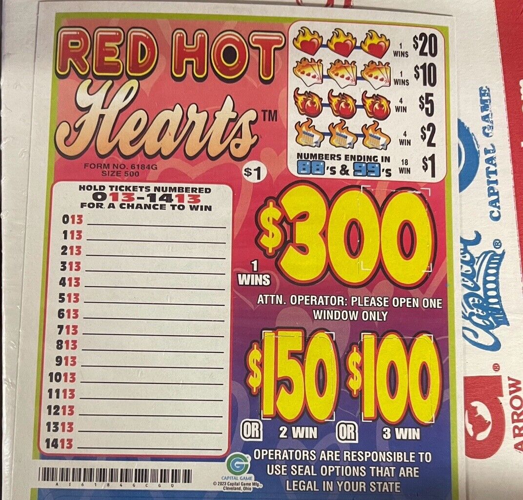 NEW pull tickets Red Hot Hearts Tabs - Seal