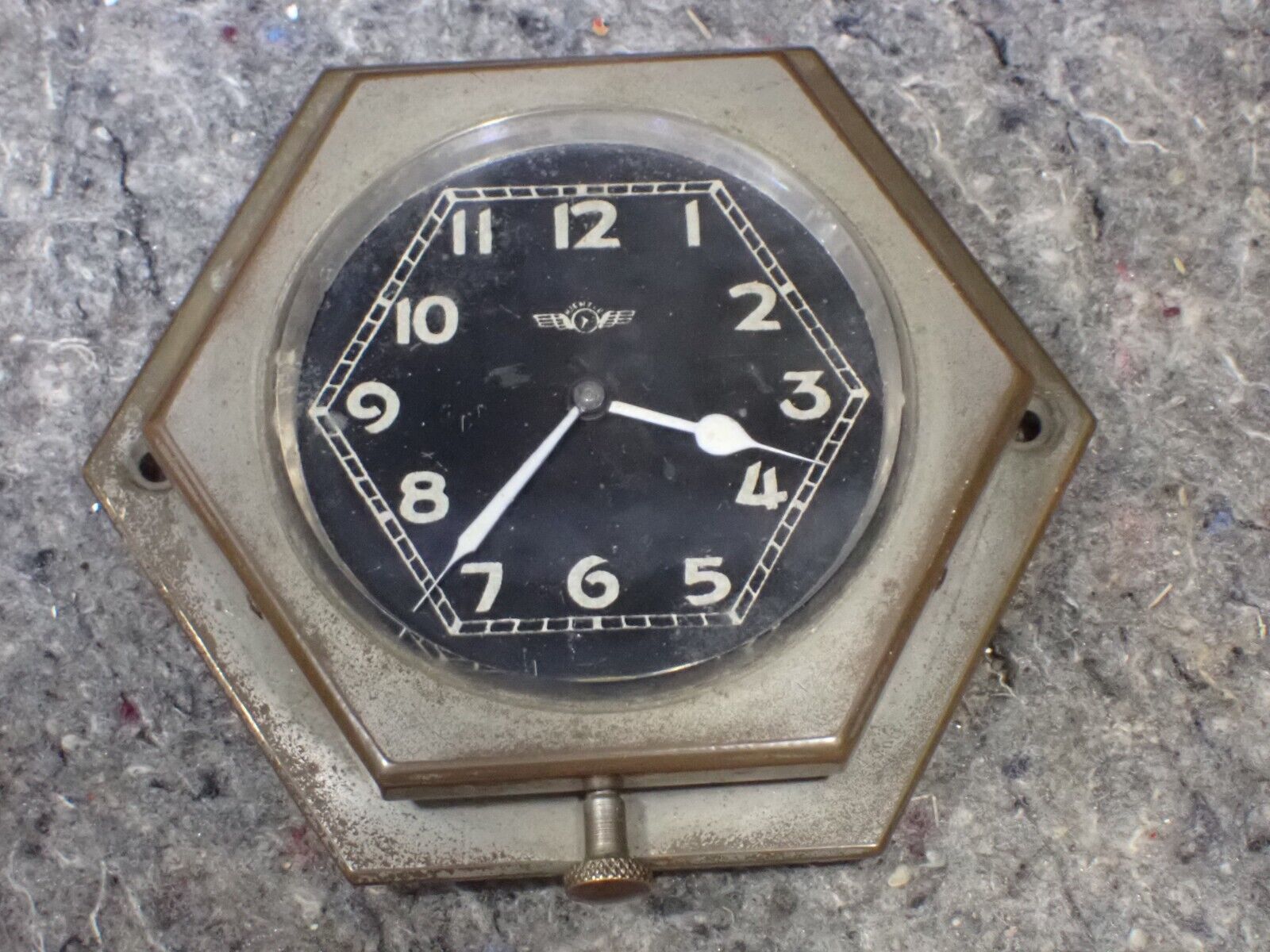 Vintage Kienzle Rim Wind & Set Mechanical Car Clock Runs VG used