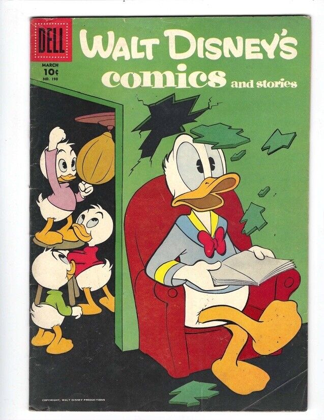 Walt Disney's Comics and Stories #198 Dell 1957 VG+/FN-  Carl Barks Combine Ship