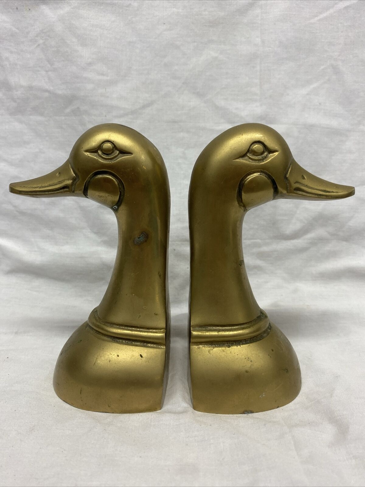 Rare Vintage Brass Duck Bookends Heavy Made In Taiwan