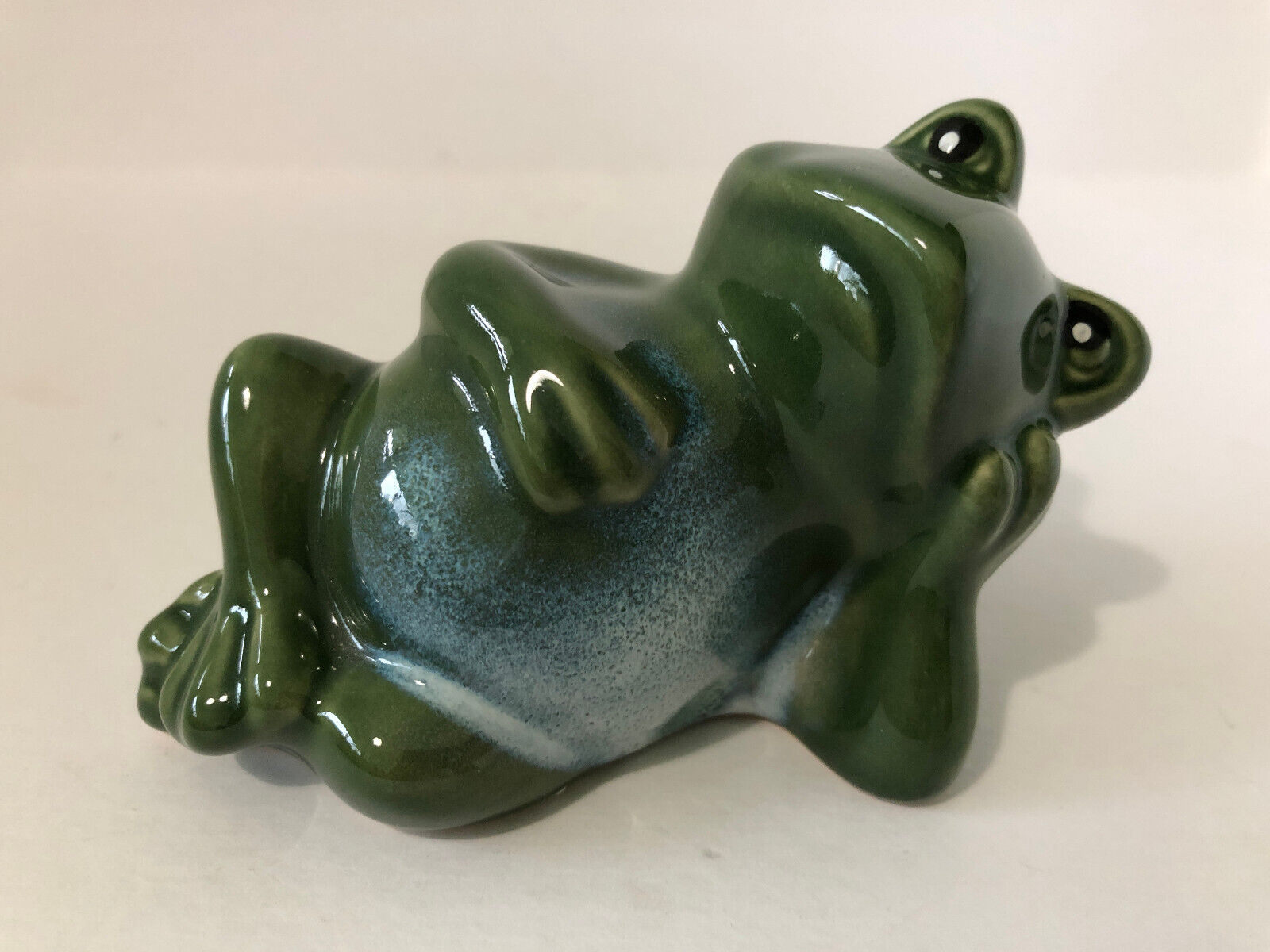Whimsicle Reclining Frog Figurine, Vintage Ceramic by Greenbrier