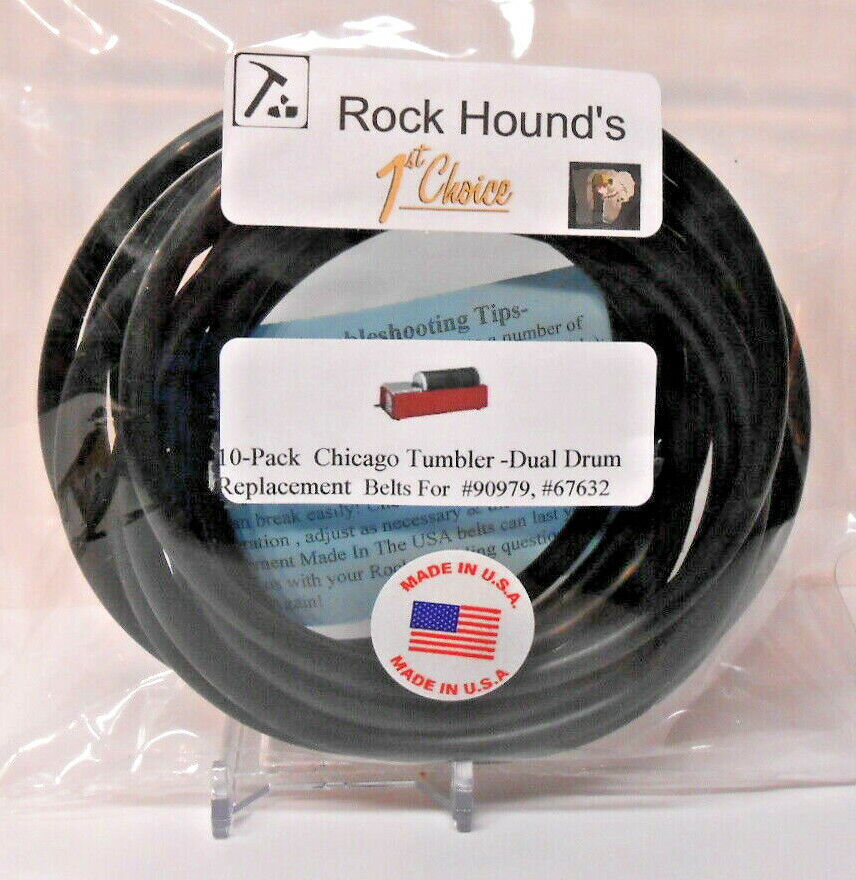 (10)Pack  Chicago 3 Lb Double Drum Rock Tumbler Belts Rockhound\'s 1st Choice
