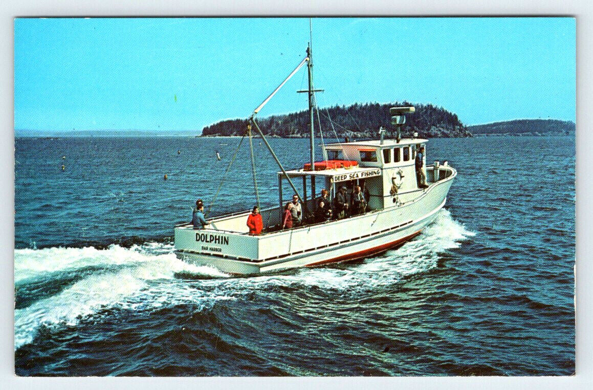 The Dolphin Deep Sea Fishing Boat Vintage Postcard BRL33D
