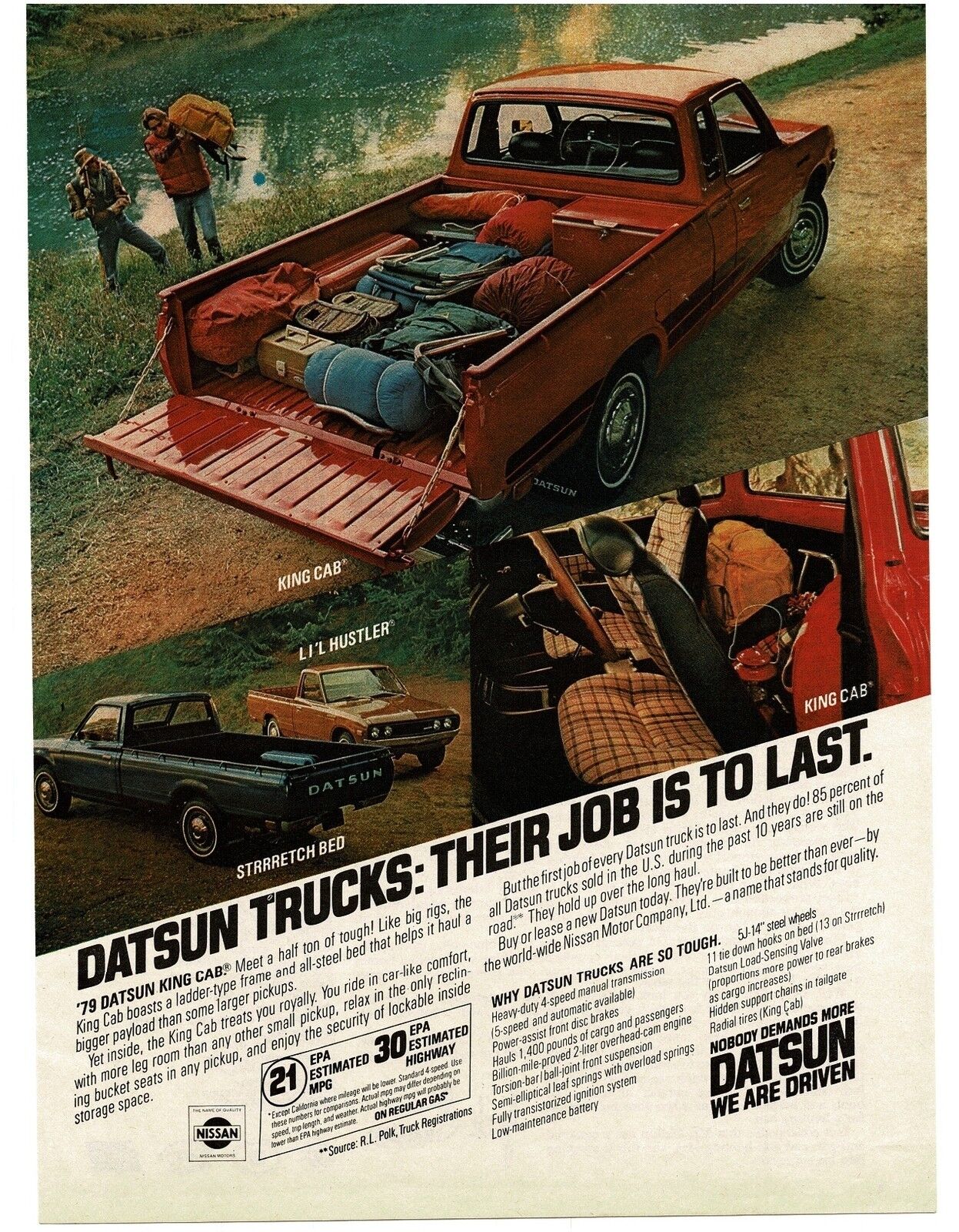 1979 Datsun KING CAB Red Pickup Truck Vintage Print Ad 