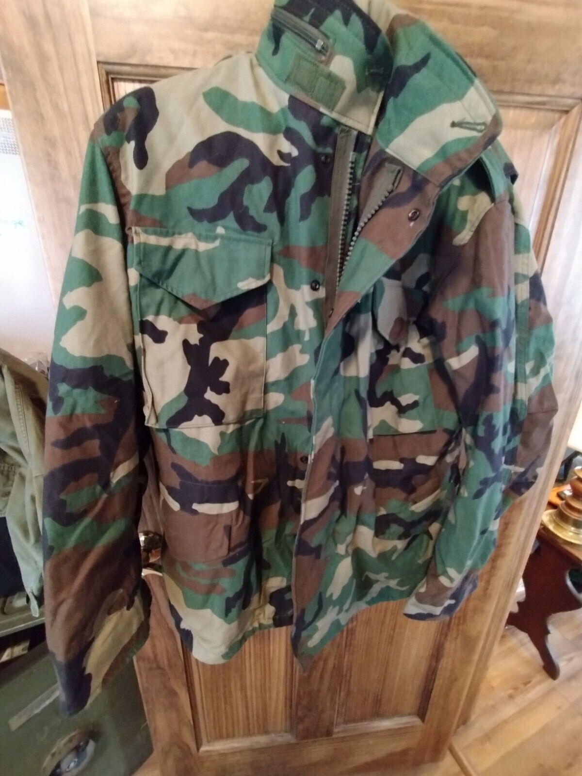 Military USGI BDU M65 Field Jacket Mens Size Medium Short Camo Full Zip Vintage
