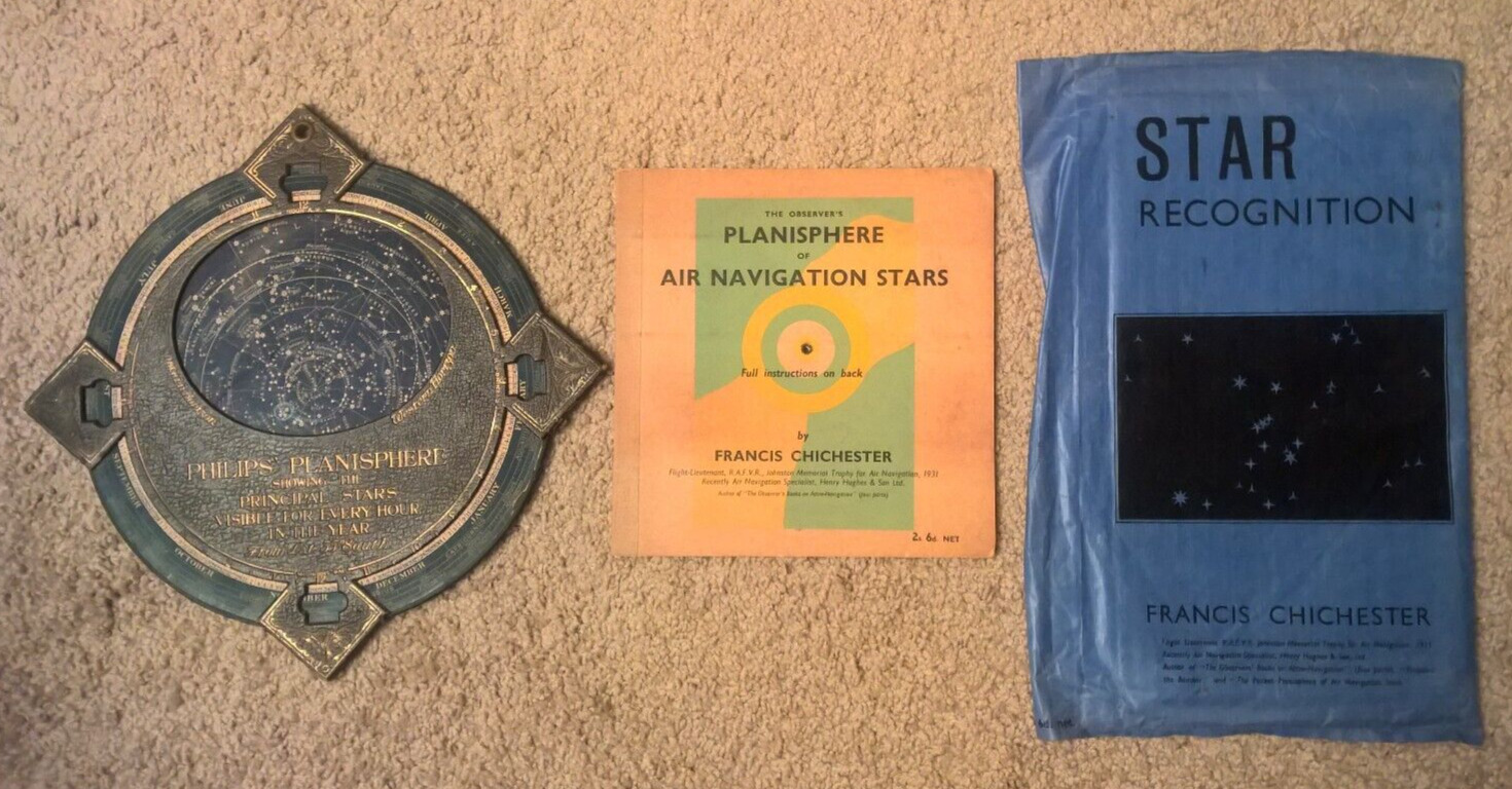 Vintage Philips Planisphere - Francis Chichester Planisphere & Star Recognition