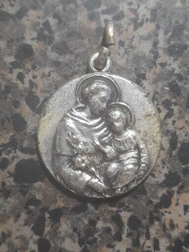 Vintage Saint Anthony Relic touched to The Holy Tongue of The Saint Medal Italy 