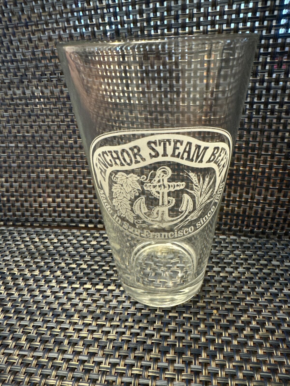 Anchor Steam 1995 Etched/Paneled Beer Glass Pint 16 oz