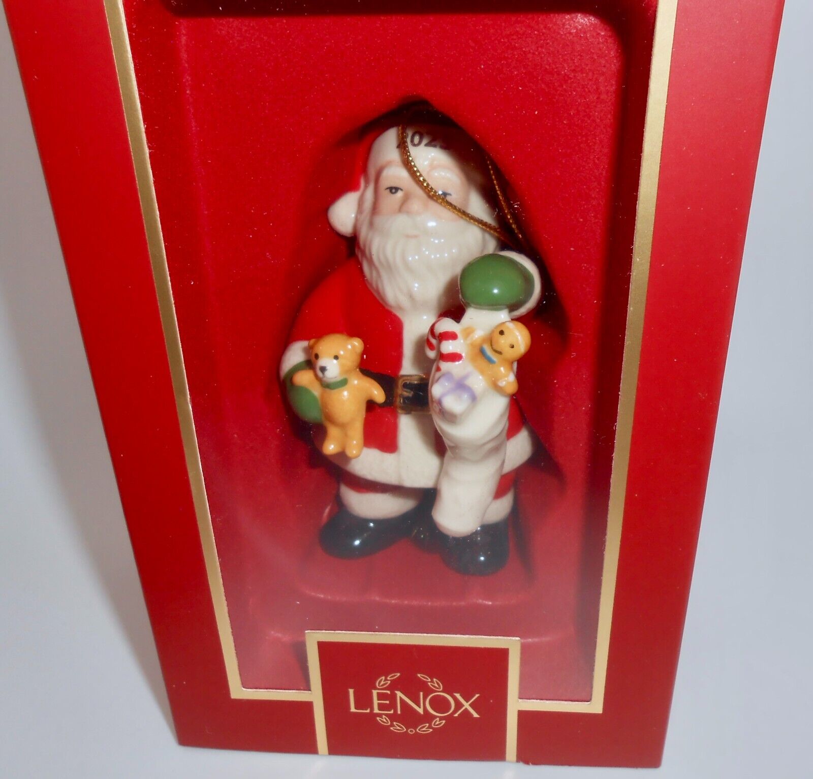 LENOX 2023 SANTA AND STOCKING Porcelain Christmas Ornament  3.75\
