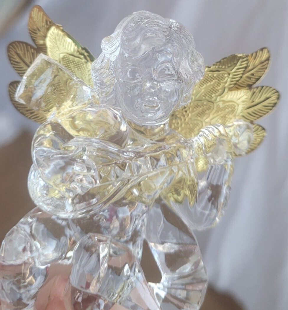 Vintage Spun Crystal Angel Ornament
