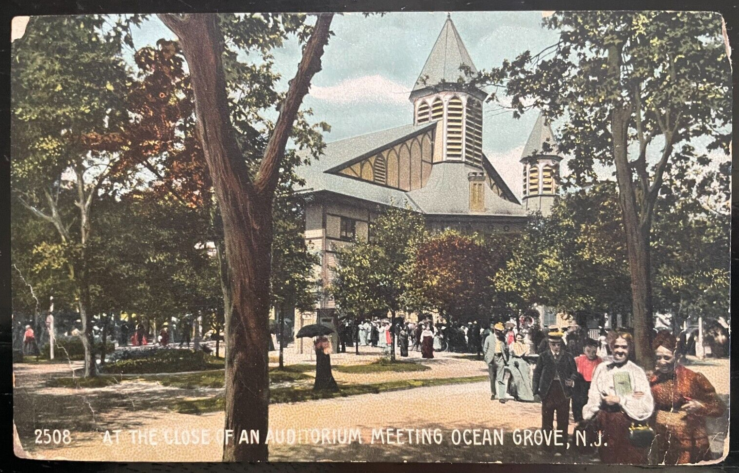 Vintage Postcard 1908 Auditorium Meeting, Ocean Grove, New Jersey (NJ)