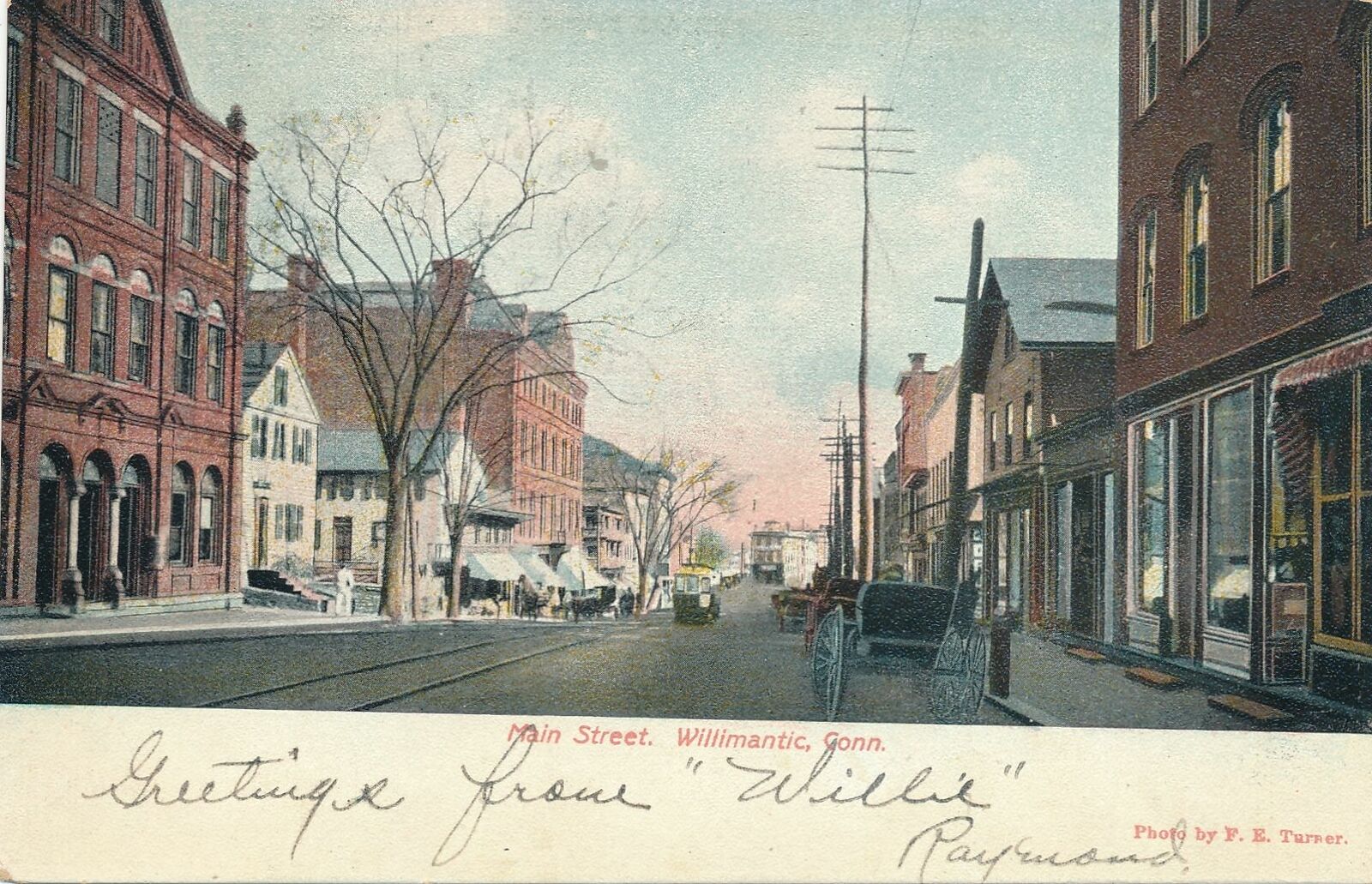 WILLIMANTIC CT - Main Street - udb (pre 1908)
