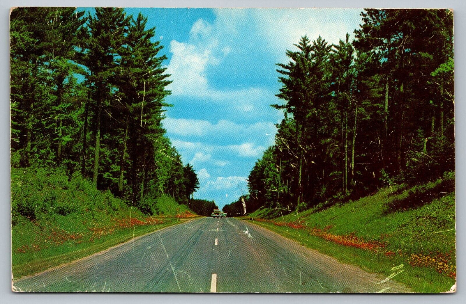 Postcard Greetings From Aitkin Minnesota Woodland Road c1958 MN